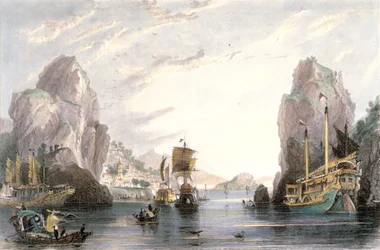 Die Shi-Mun oder Felsentore, um 1850